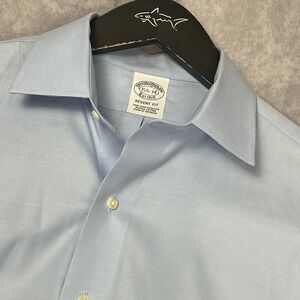 Brooks Brothers Regent Fit Non-Iron Stretch Supima Cotton Shirt Blue 15.5-34